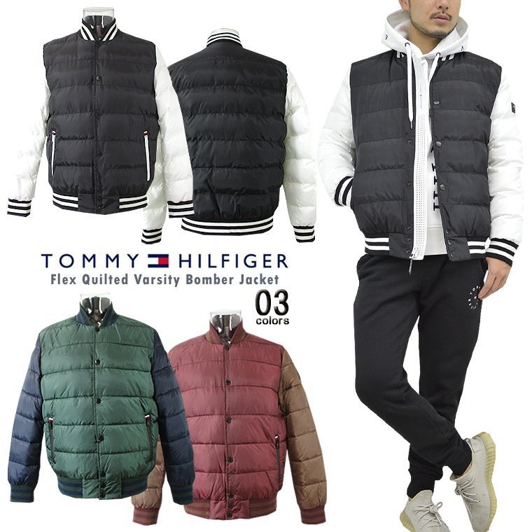 海外限定TOMMY HILFIGER中綿キルトバーシティボンバージャケット 