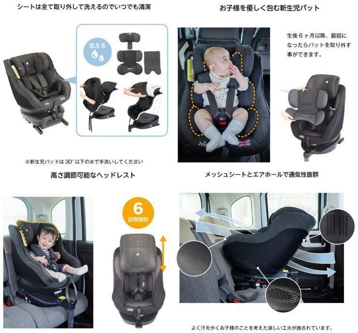 【クリーニング済】joie チャイルドシートアーク360℃　おまけ付 Joie チャイルドシート アイ・アーク360 キャノピー付（グレー