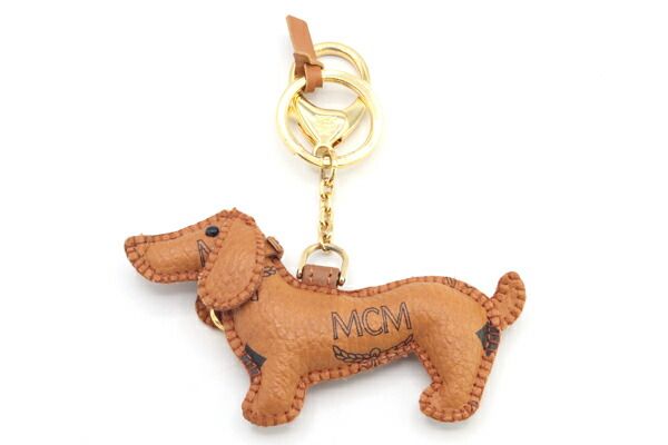 エムシーエム バッグチャーム ブラウン レザー 犬