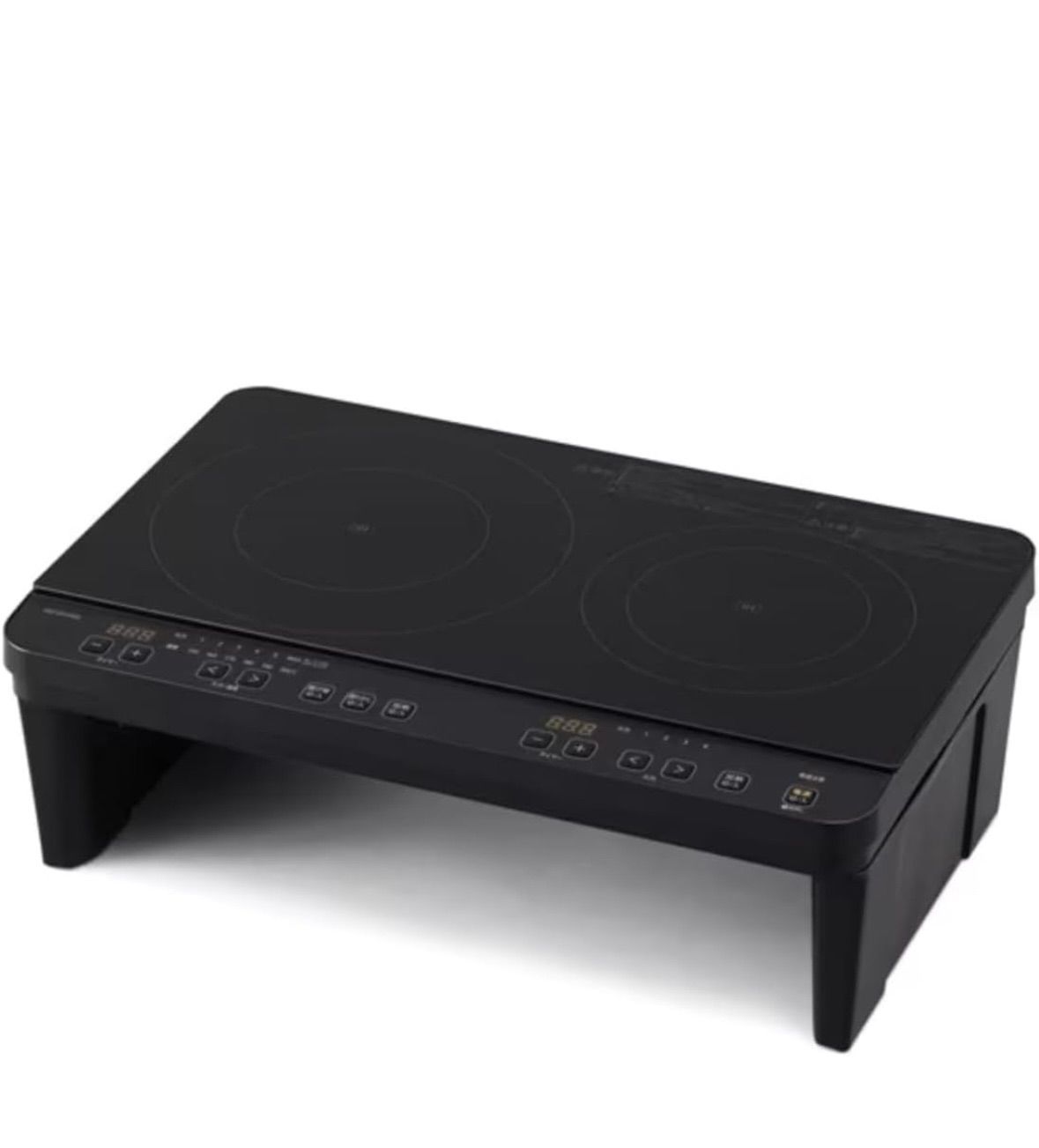 ♥箱入り アイリスオーヤマ IHK-W13S IRIS OHYAMA 2口IHコンロスタンド付き ブラック 現状品