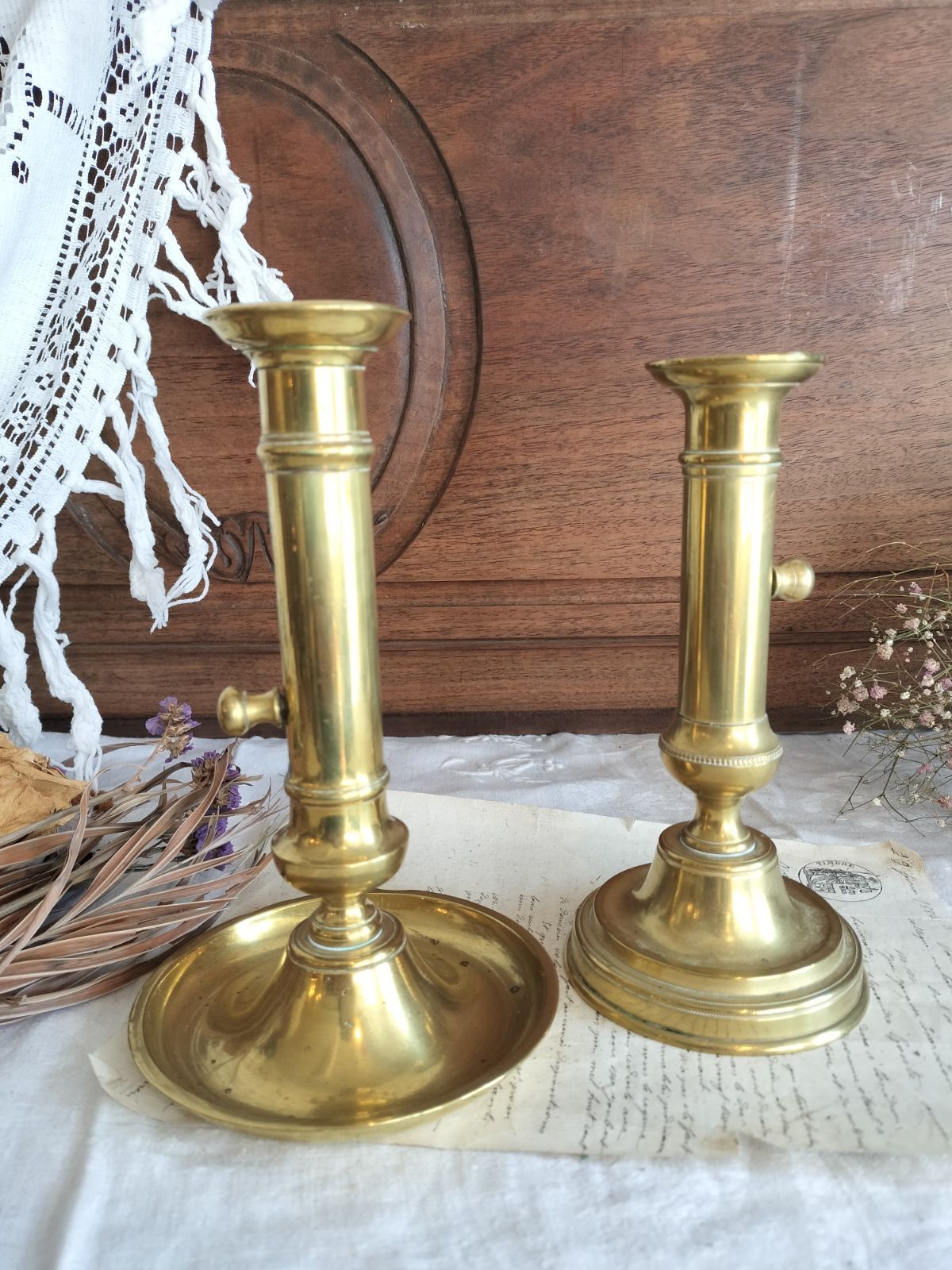 フランス製 アンティーク 燭台 2本セット