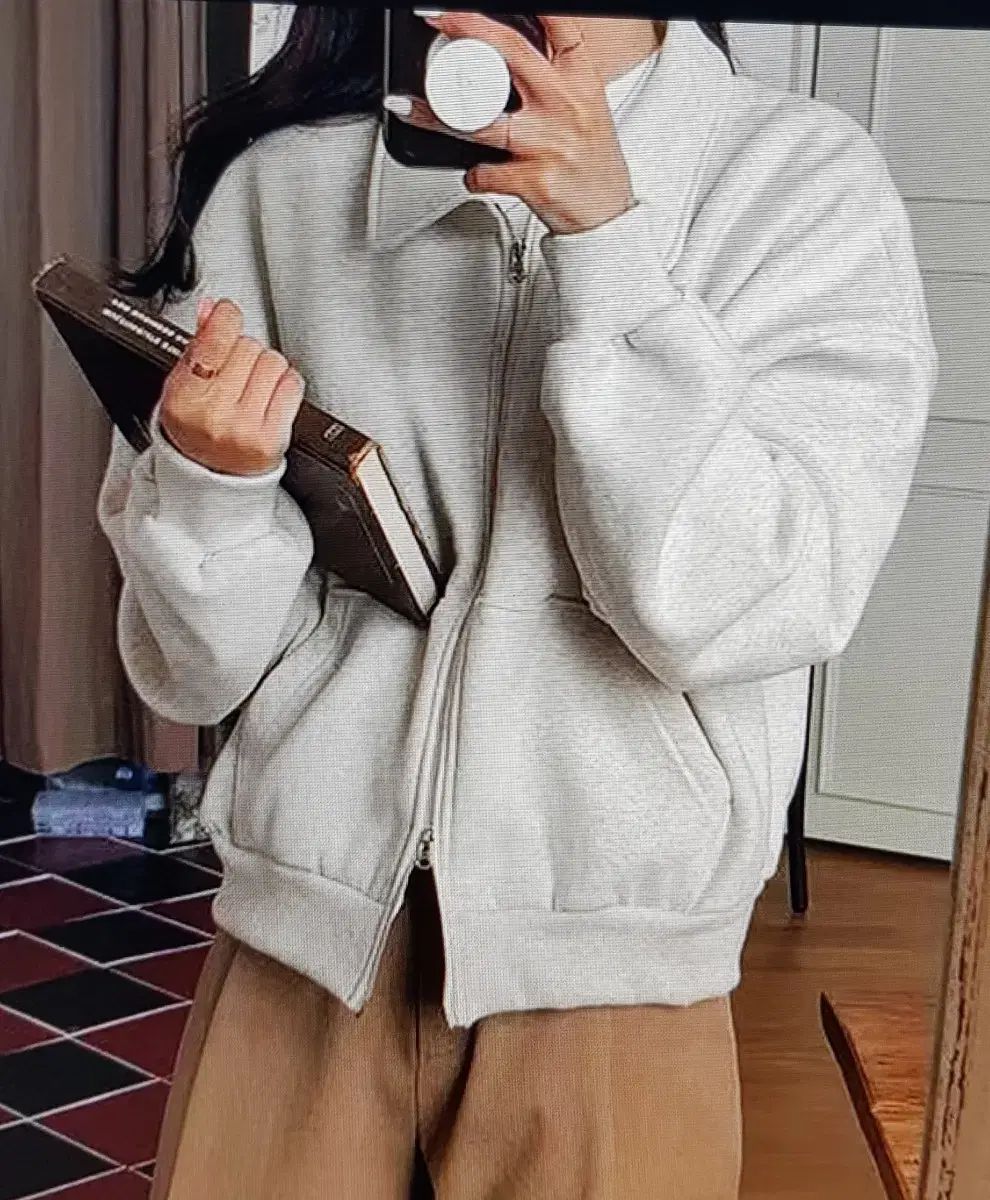 海外発送 オーバーサイズ 裏起毛 ジップアップ ジャケット