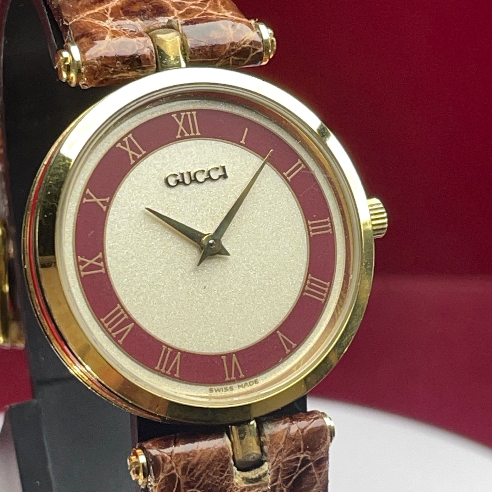 90s VINTAGE GUCCI シェリーライン クォーツ 電池換済 スイス製