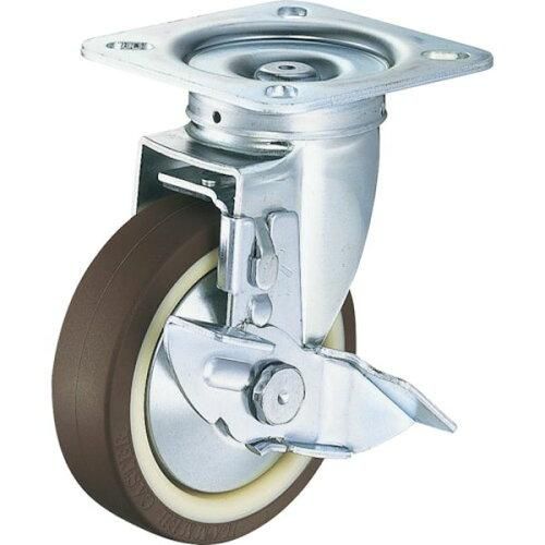 【新品・2営業日で発送】ユーエイキャスター(YUEI CASTER) ハンマー 旋回式ウレタン車輪(ナイロンホイール・ボールベアリング)125mm ストッパー付 (419SUB125 6023)