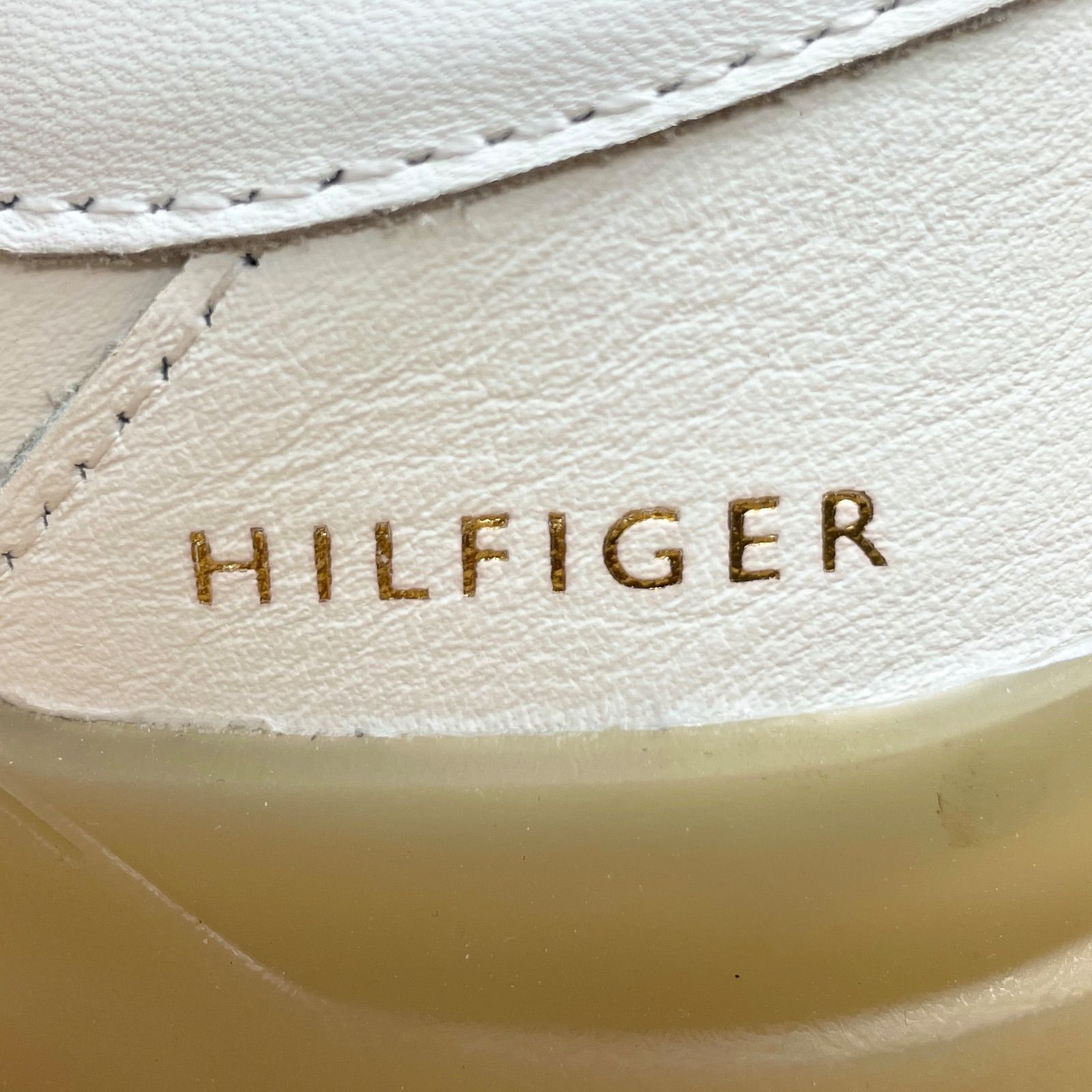 C-07015 TOMMY HILFIGER トミーヒルフィガー ローカット スニーカー ホワイト ELEVATED CUPSOLE LEATHER 26.5 Ecru メンズ