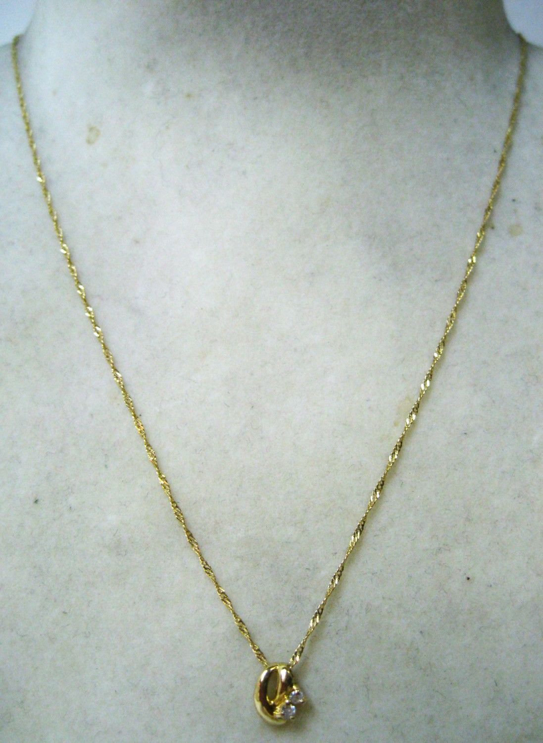 K18 18金 スクリュー ネックレス ダイヤ2ヶプチ 0.02ct 38cm