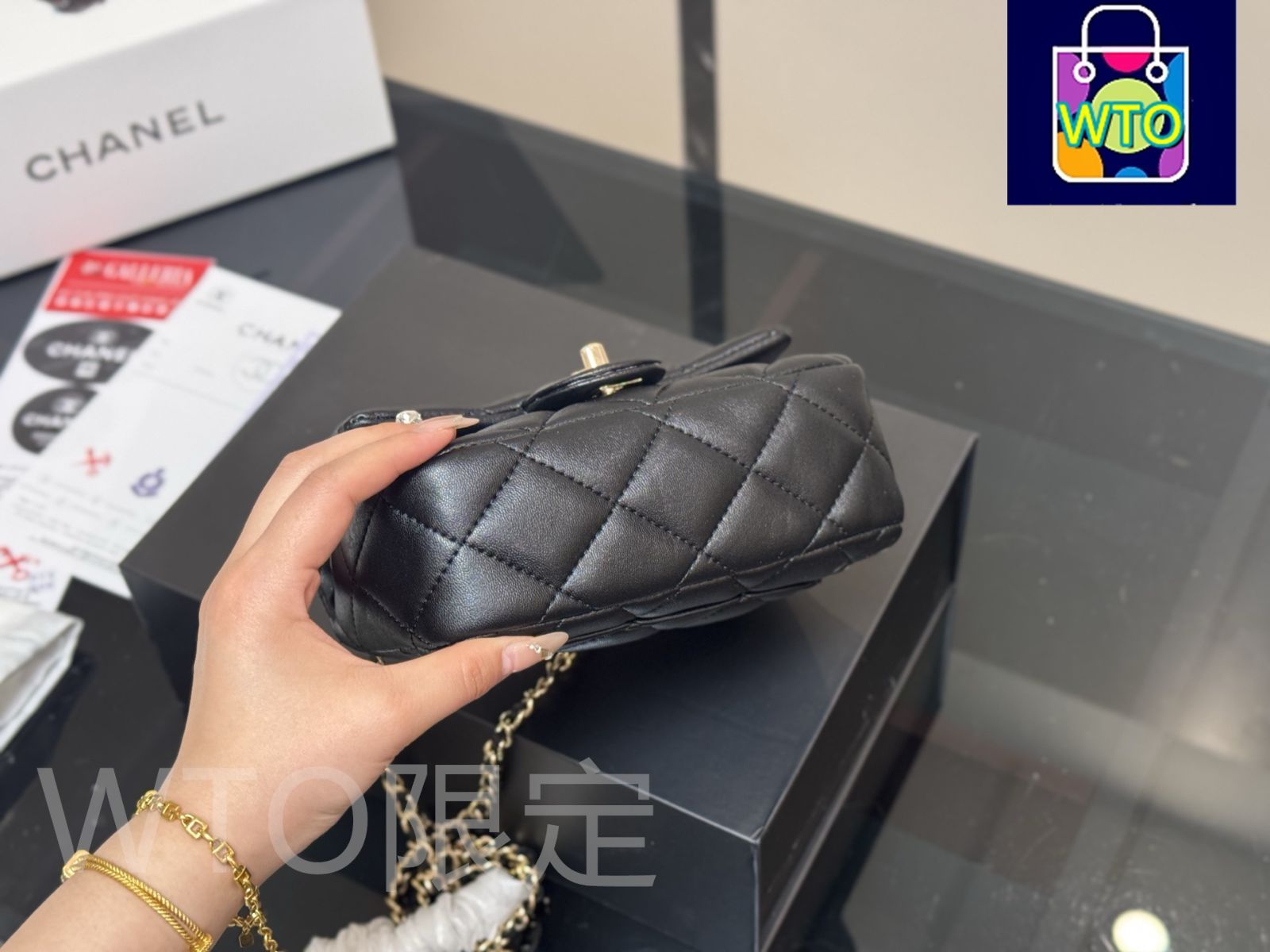 今日特価】Chanel 25P ブラックゴールド ハンドルバッグ！国内