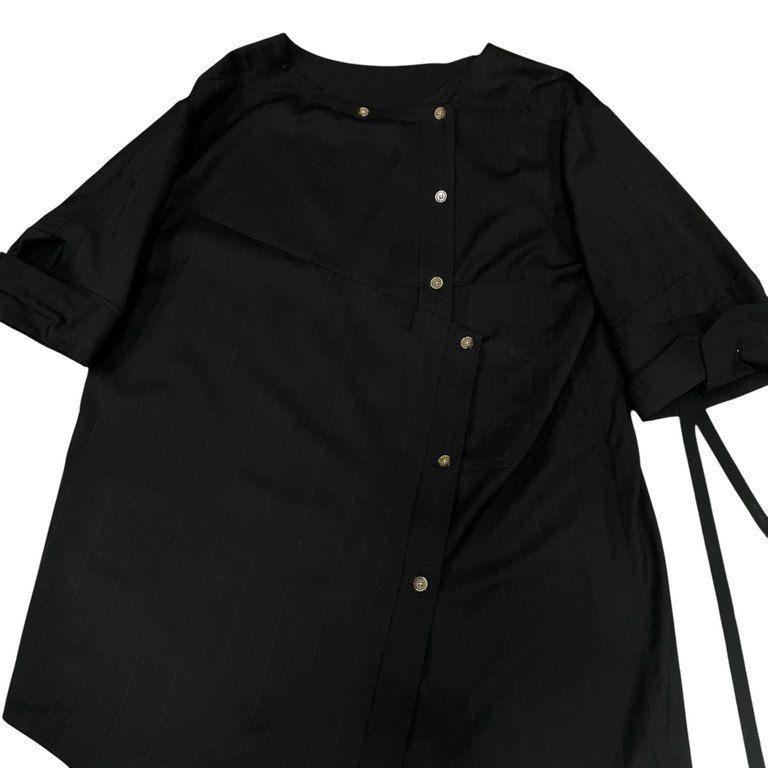 MARINA YEE MY Dress Shirt ウールギャバジンピンストライプカフス 
