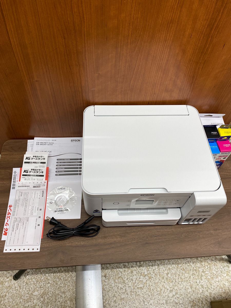 美品 メーカー保証付 エプソン プリンター エコタンク搭載 カラーインクジェットEW-M634T1 2023年製 未使用カートリッジ付属