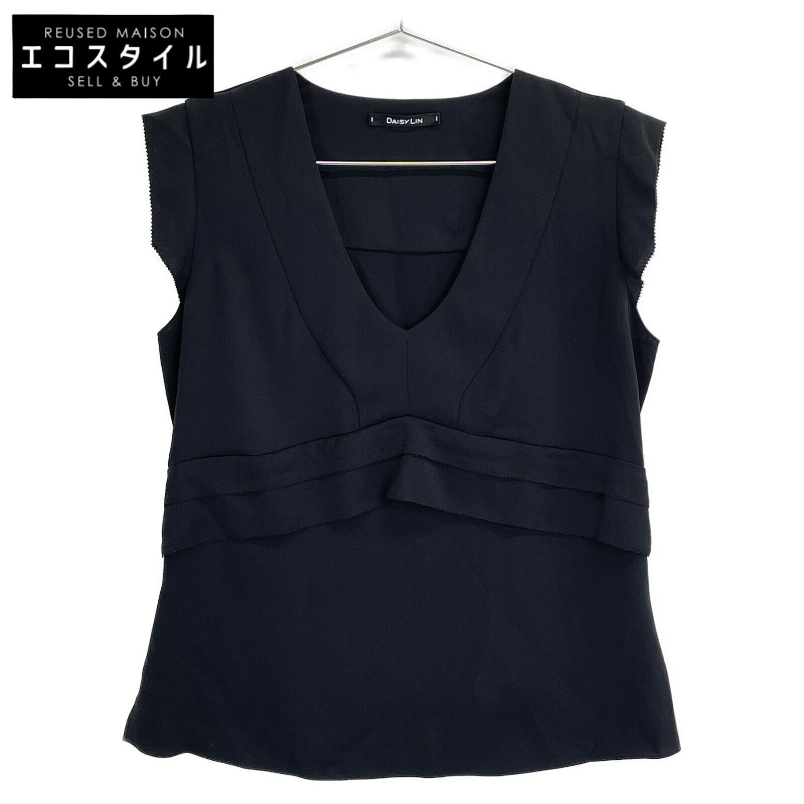 DAISY LIN デイジーリン 06230 ブラック ポリエステル Photogenic Blouse ノースリーブブラウス 40
