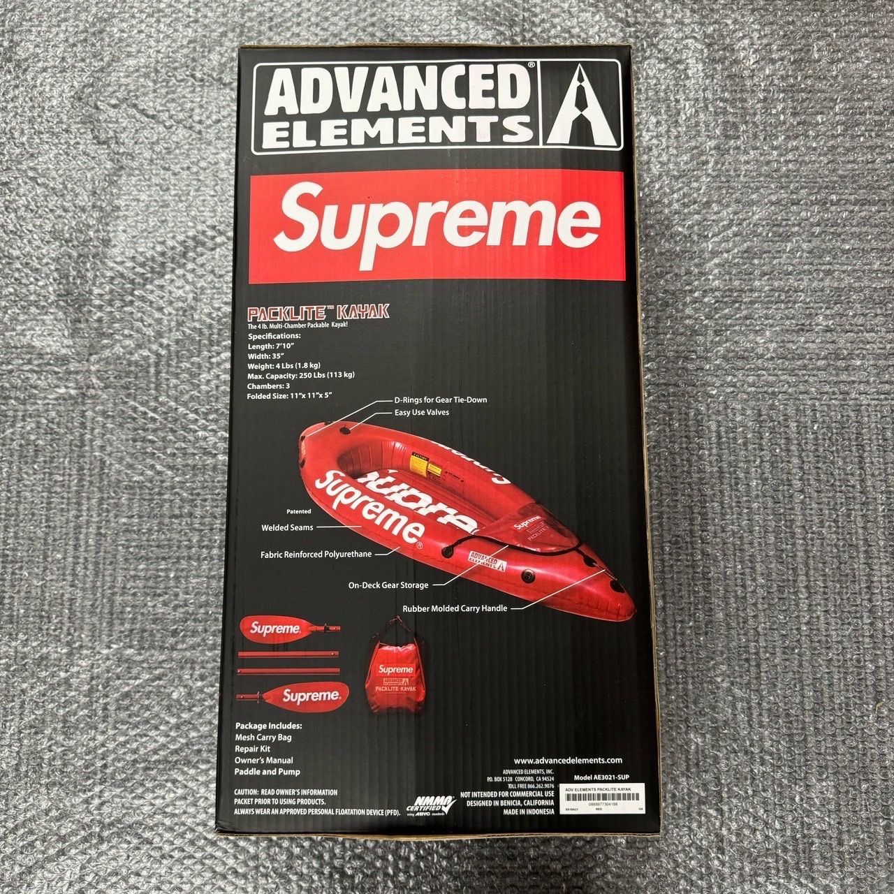 18ss Supreme Advanced Elements Packlite Kayak Red シュプリーム 