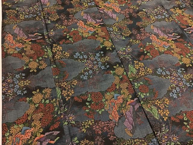 平和屋着物○本場大島紬 9マルキ 抽象文様 正絹 逸品 DAAV8531tw