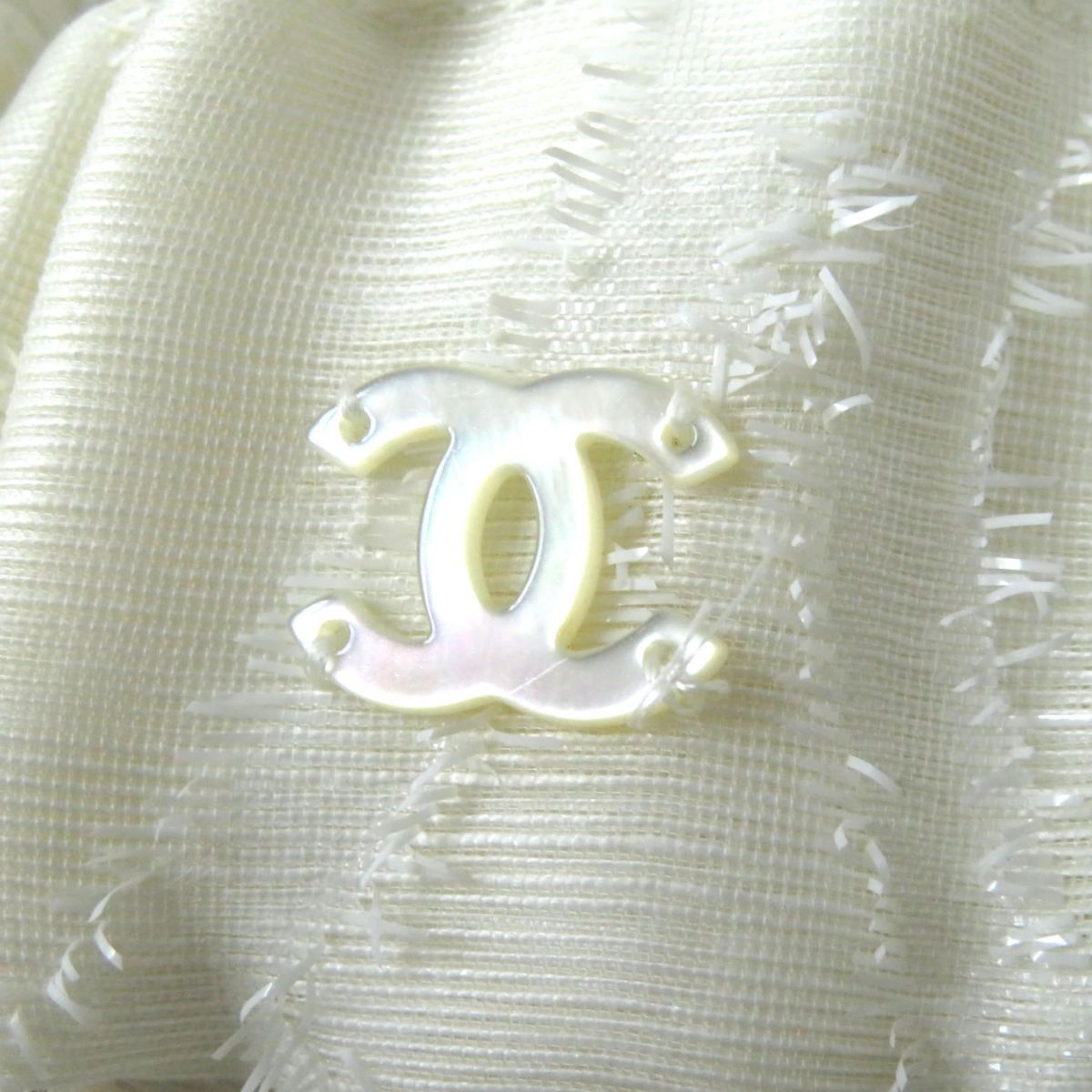 極美品◎正規品 フランス製 CHANEL シャネル 10P P38281 リネン×シルク 