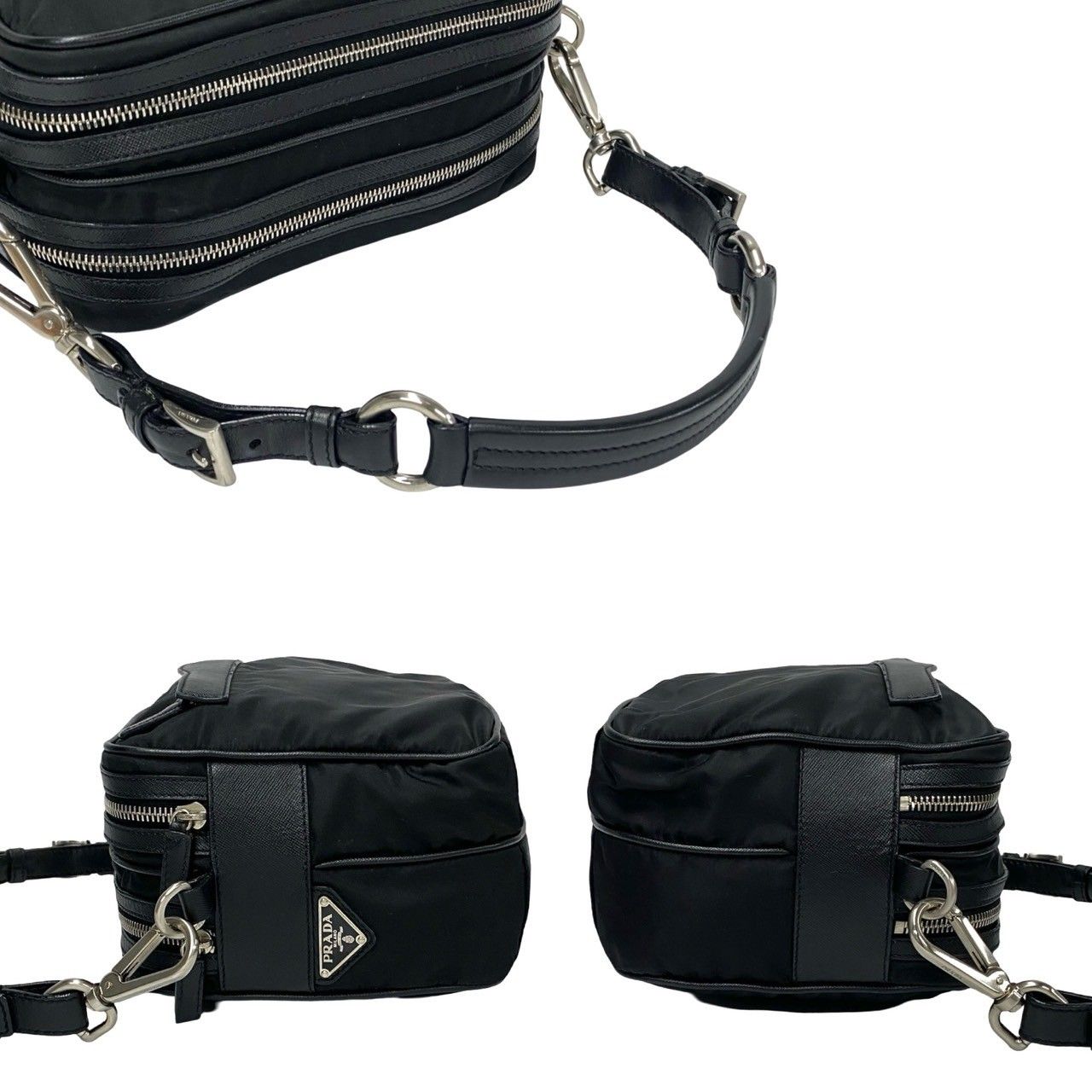 極美品✨】プラダ メッセンジャーバッグ ナイロン レザー 三角ロゴ
