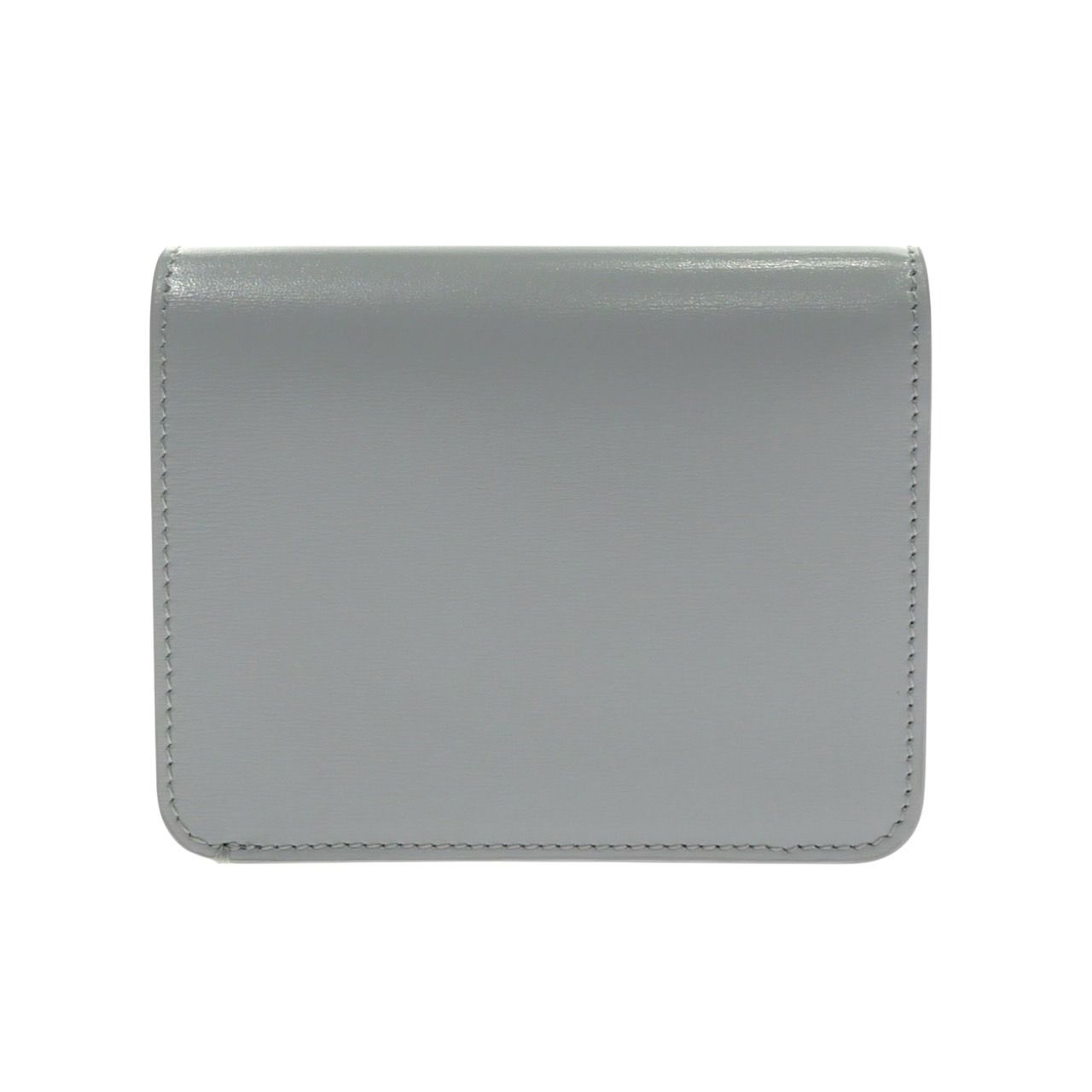 箱付き セリーヌ コンパクトウォレット 財布 トリオンフ フラップ 金具 グレー 新品同様】CELINE セリーヌ トリオンフ コンパクト ウォレット 二