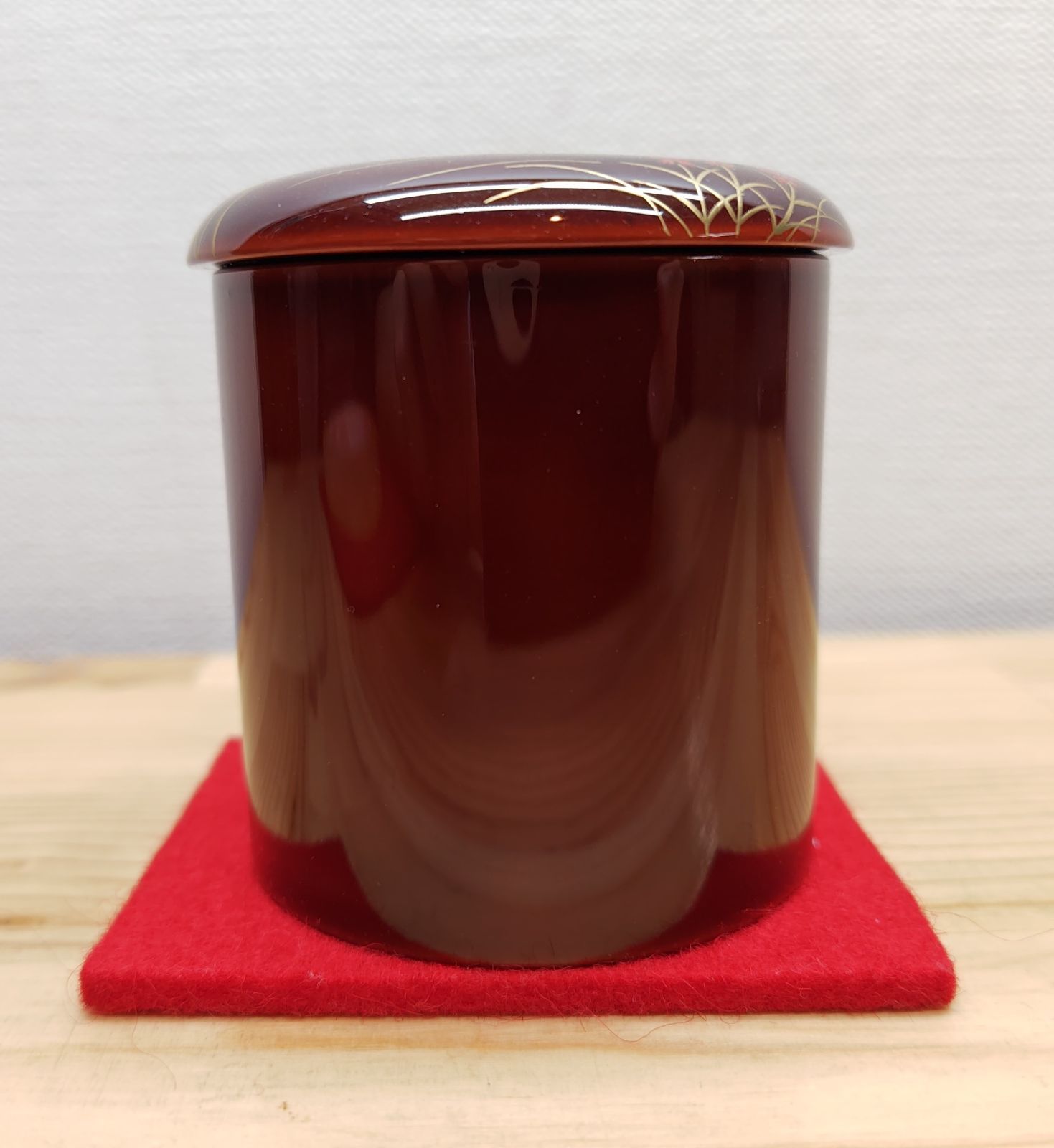 逢絢亭 茶道具 棗 金輪寺棗 山中塗 撫子に鵜飼蒔絵 木製 中村宗悦 共箱入り