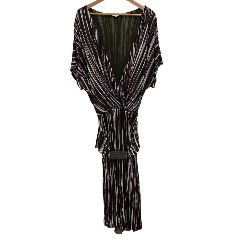美品 マックスマーラ 最高級 マキシ丈ワンピース スリット ブラウン ロング丈 Max Mara◇EULALIA◇コットン シルク サテン ロング ドレス (Max