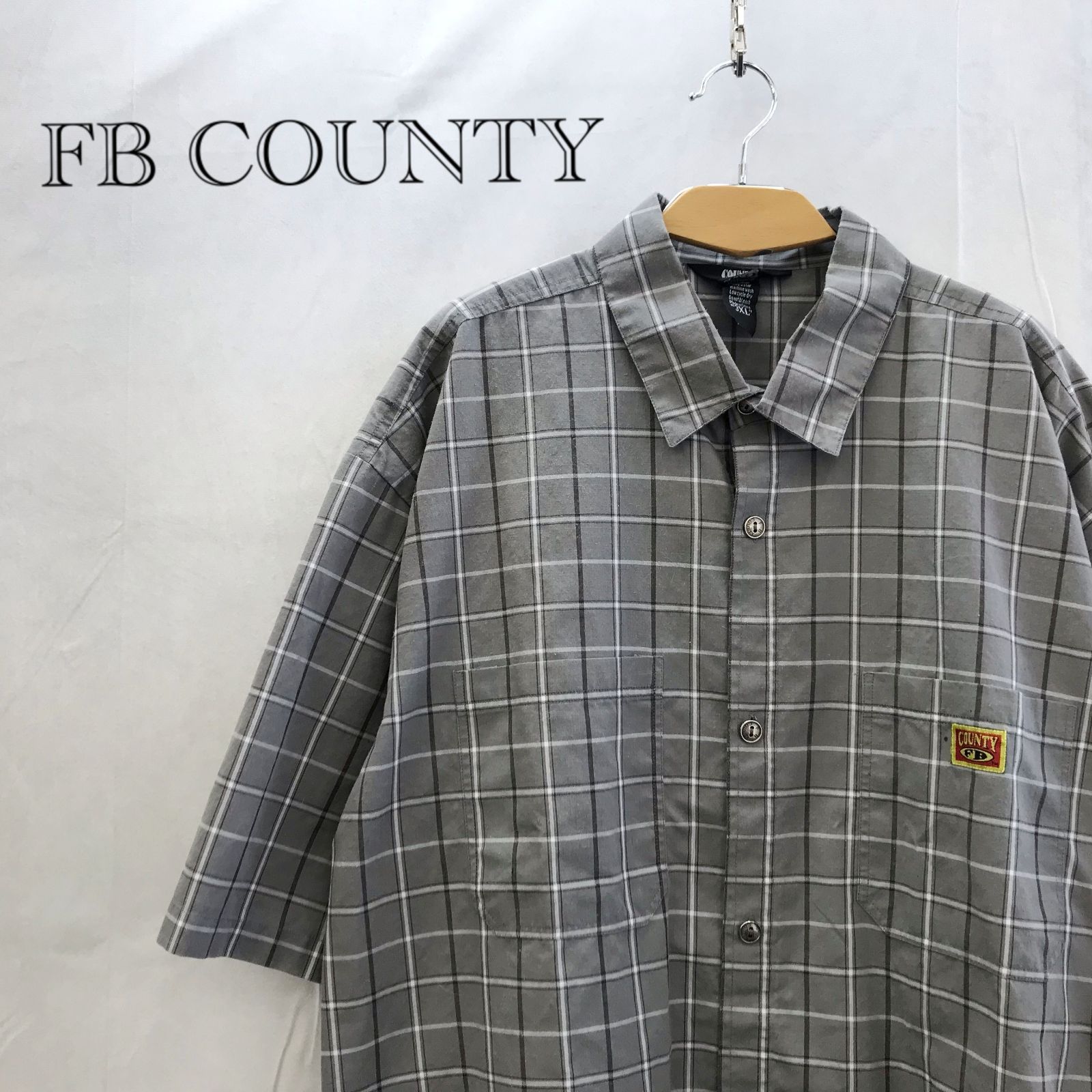 FB COUNTY エフビーカウンティ 半袖シャツ 3XL グレー チェック