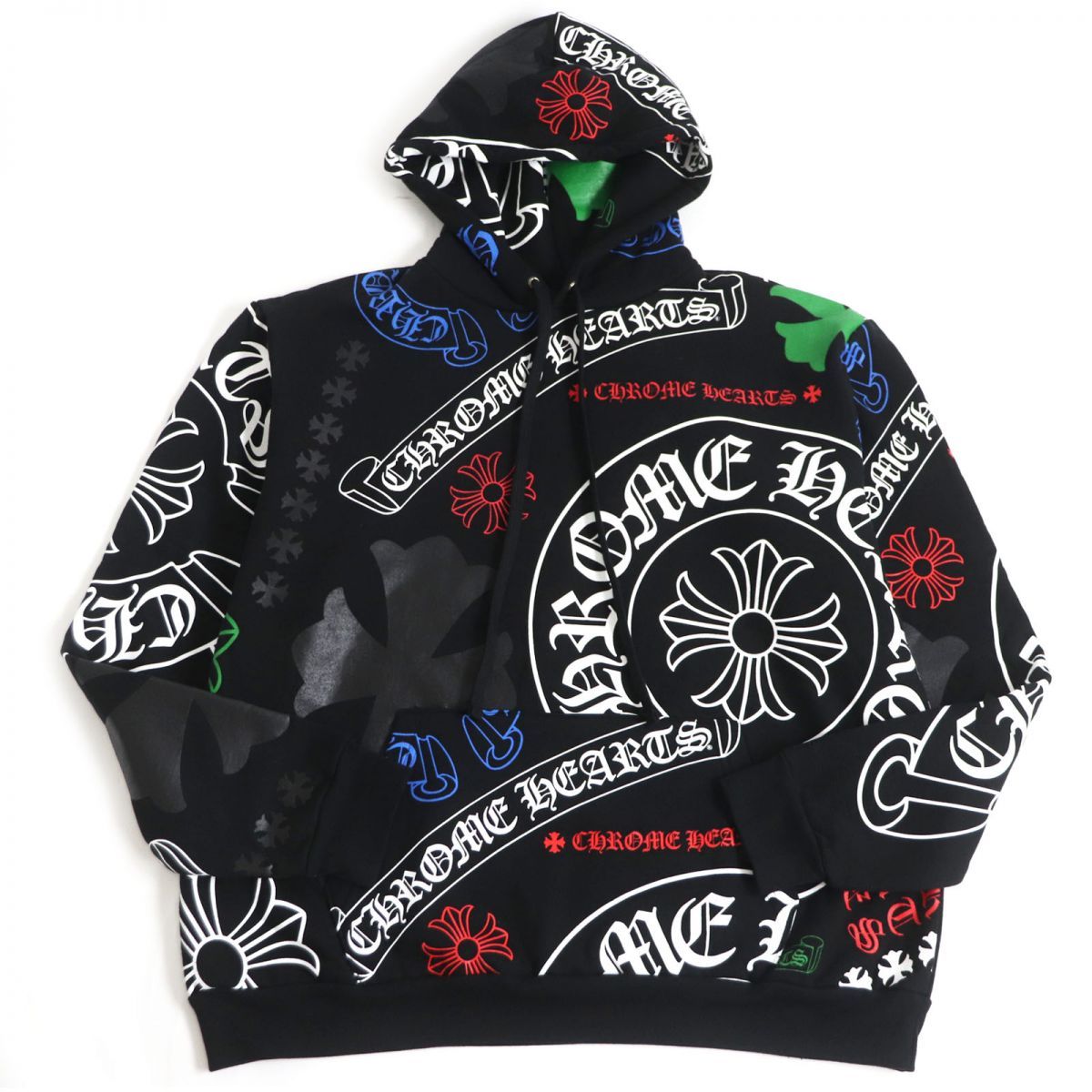 極美品□クロムハーツ STENCIL HOODIE ホースシュー/スクロールラベル ...