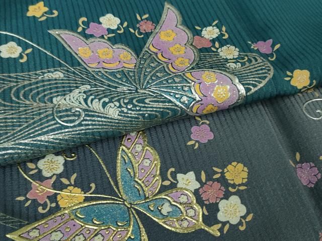 平和屋本店□極上 金彩友禅 卓越技能者・名工・和田光正 訪問着 舞蝶文