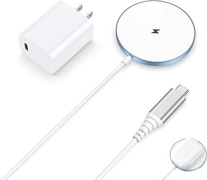 【最新熱対応技術搭載】NANAMI マグネット式 ワイヤレス充電器 (20W出力のUSB-Cアダプター付属) - N52磁石採用 超薄型 MagSafe 充電器 iPhone 16/15/14/13/12 全シリーズ AirPods Pro