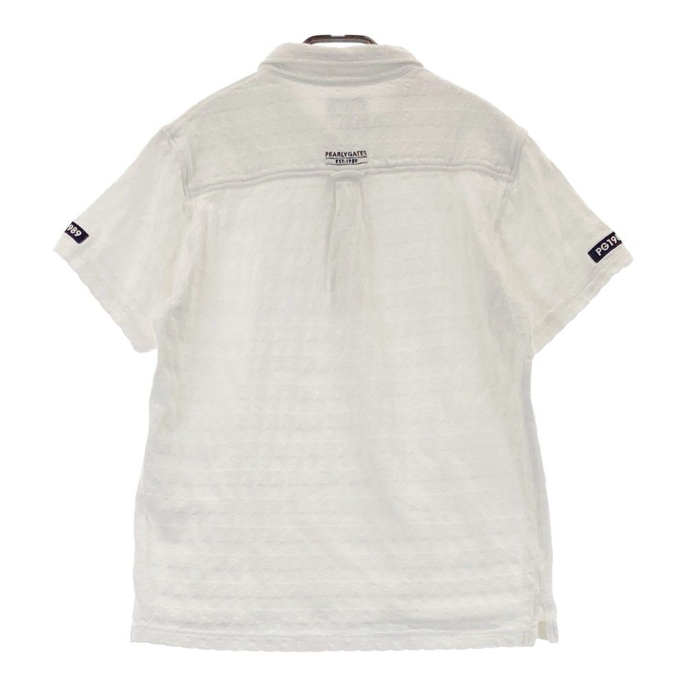 サイズ 6 PEARLY GATES パーリーゲイツ モデル 半袖ポロシャツ 千鳥柄 ホワイト系 240101435760 ゴルフウェア メンズ ストスト