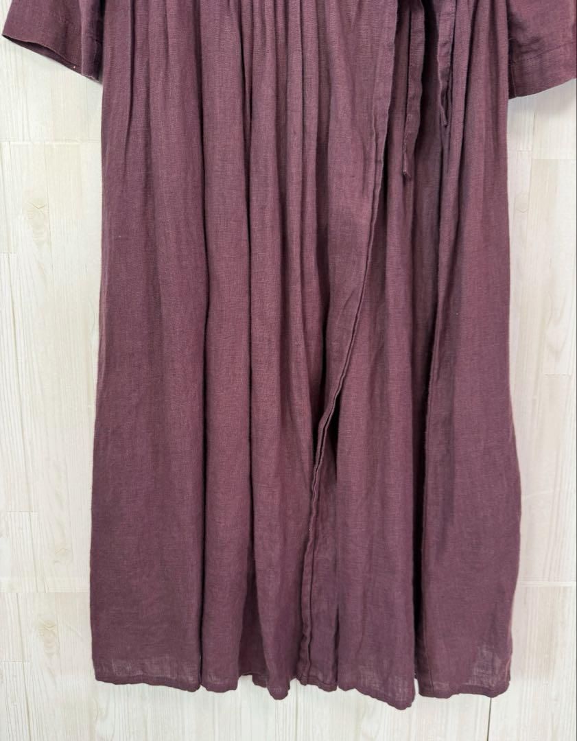 フォグリネンワーク FLW カシュクール ウールリネン ワンピース L fog linen work フォグリネンワーク リネン100% 麻 カシュクール