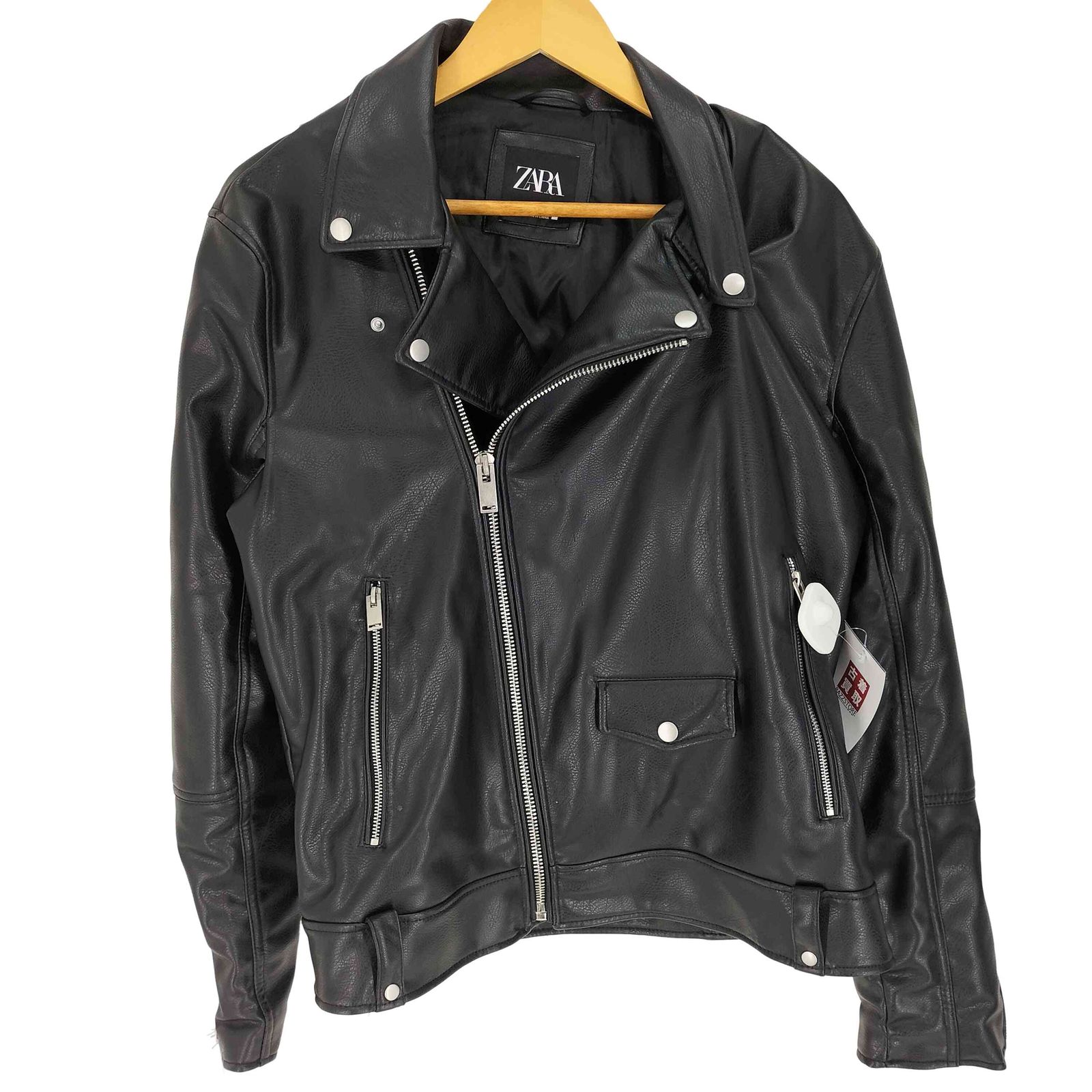 ザラ ZARA フェイクレザー ダブル ライダース ジャケット メンズ