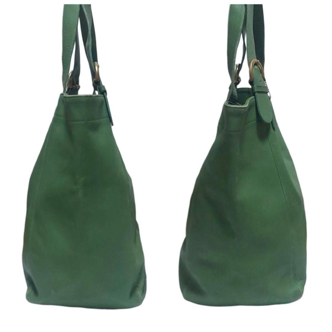 OLD COACH Archive 4082 Tote Bag USA leather leaf green y2k 00s