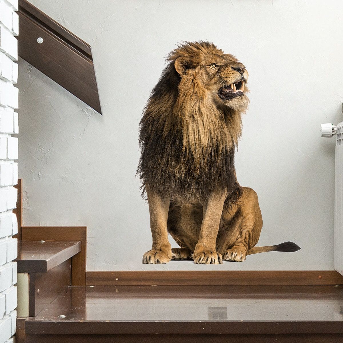 NO.549） DIY剥がせる壁飾り ウォールステッカー 綺麗な仕上 ライオン - メルカリ