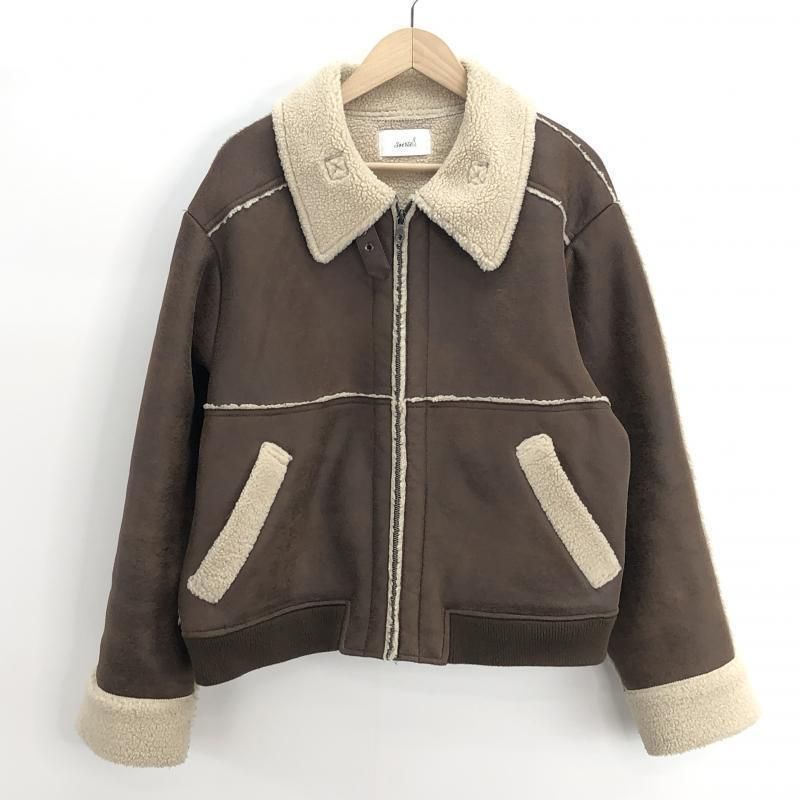 中古】soerte フェイクムートンジャケット ジャケット 2 ブラウン  