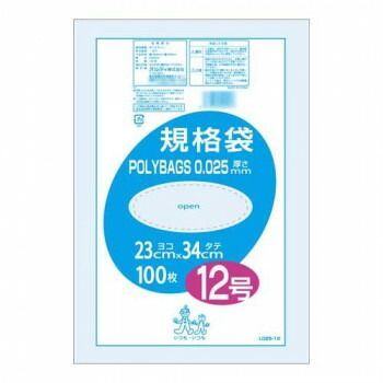 オルディ ポリバック規格袋12号0.025mm 透明100P×30冊 10507101