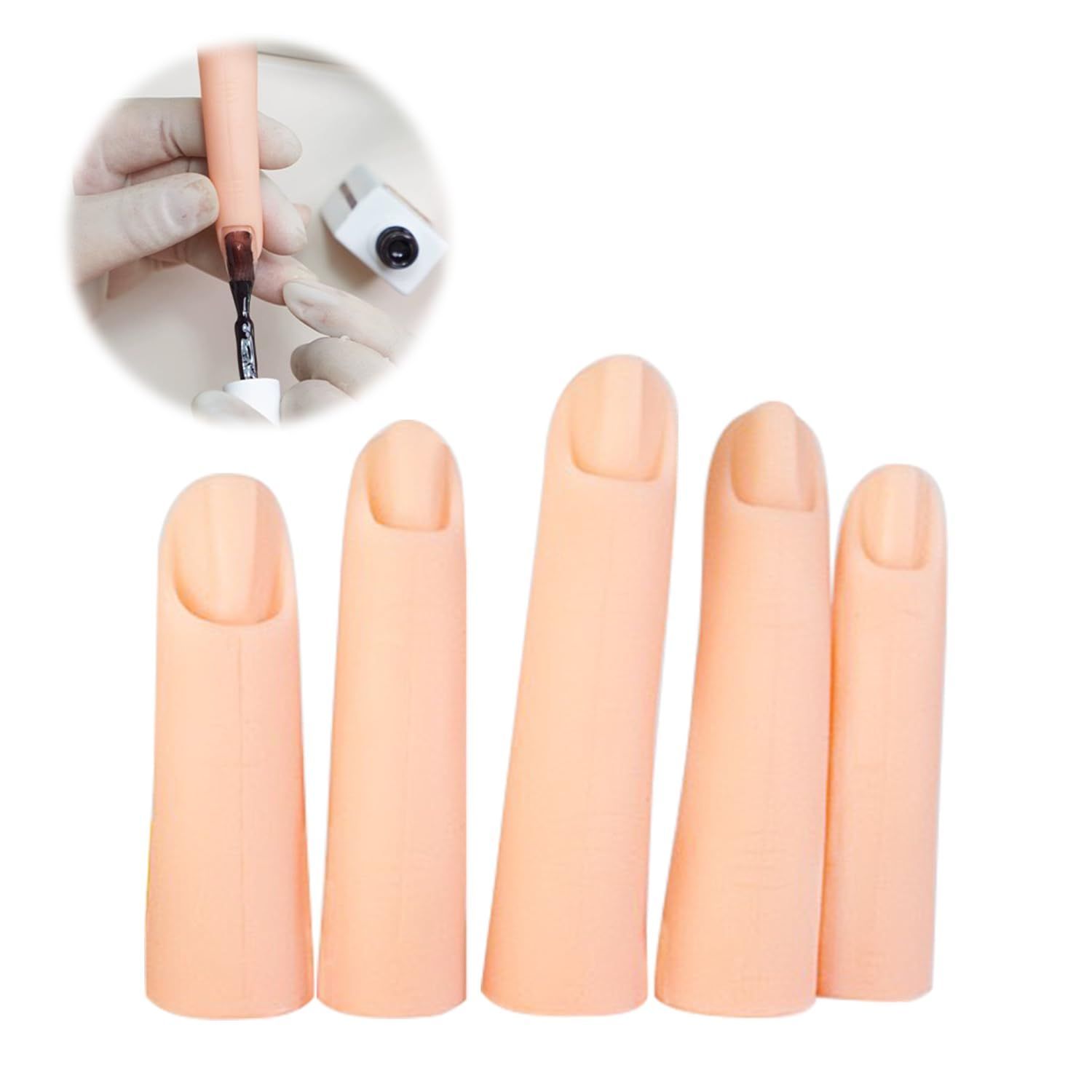 MODEL HAND ネイルアート練習用 在庫セール】ADOFUNネイルアート練習用ハンド シリコン練習爪指 5個