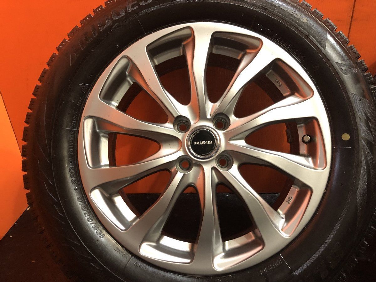 タイヤ走行短め【BS BLIZZAK VRX2 195/65R16】スタッドレス【BALMINUM 