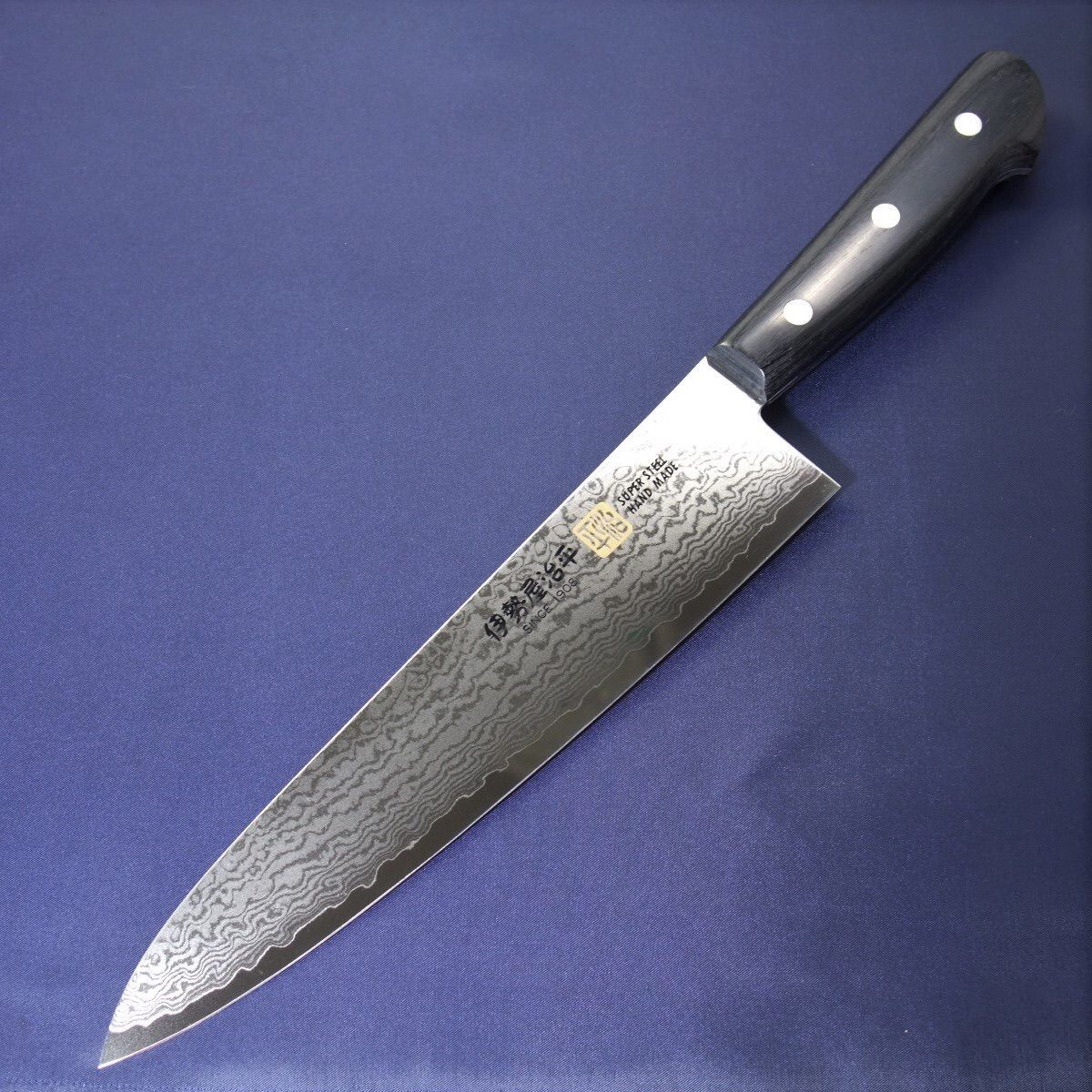 関の刃物 パーリングナイフ 7.6cm (76mm) 伊勢屋 V金10号 VG10 鍛錬 ニッケルダマスカス鋼 33層 鎚目鍛造 黒パッカーココボロハンドル  果