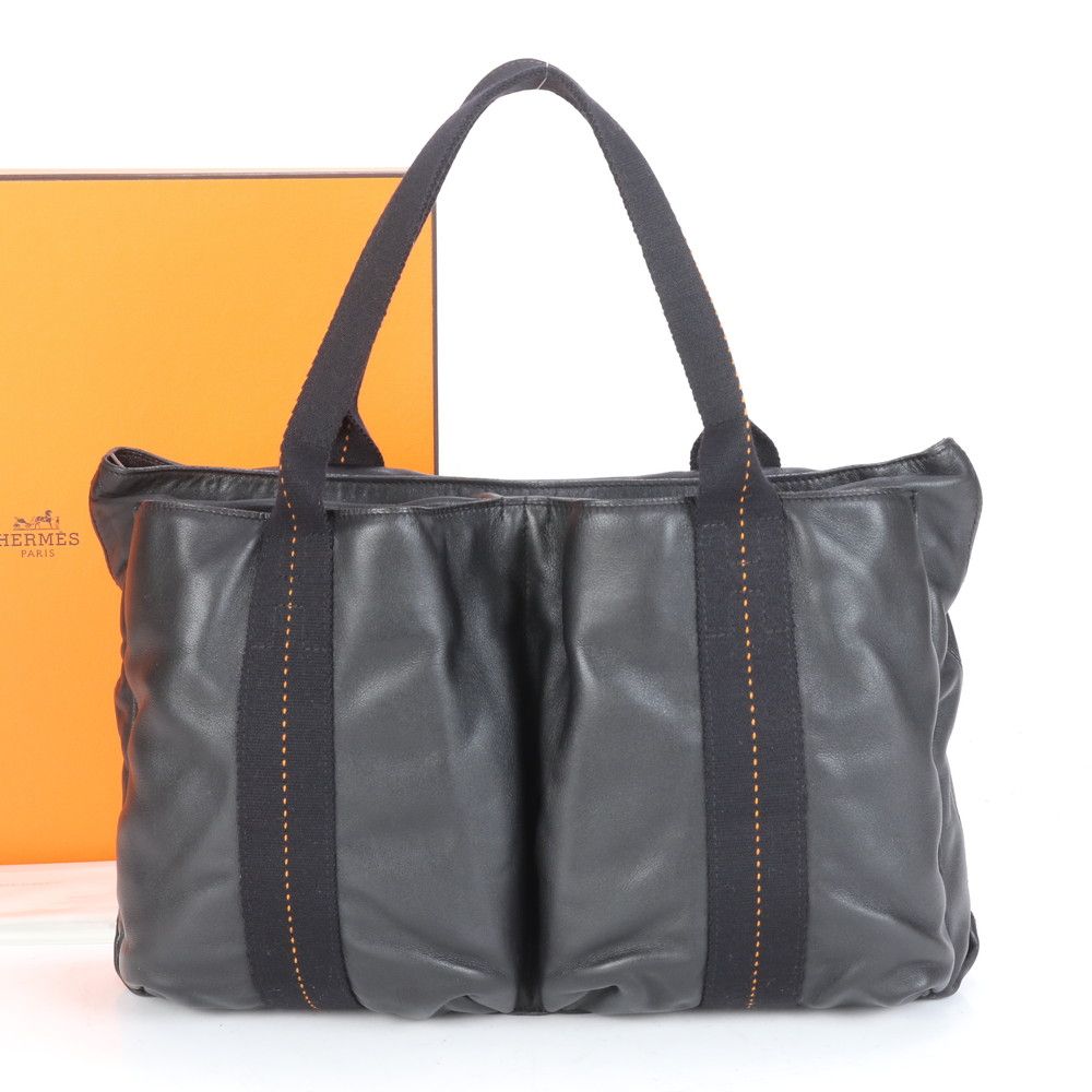 エルメス キャラバンホリゾンタルMM トートバッグ 2WAY ブラック