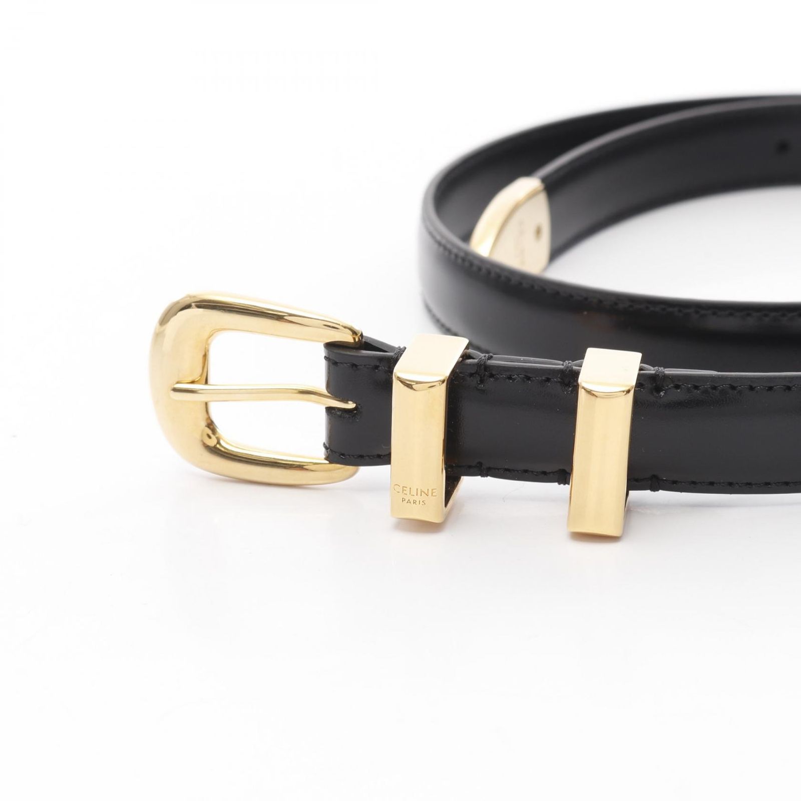 セリーヌ CELINE ベルト スモール ウエスタン ブラック レザー