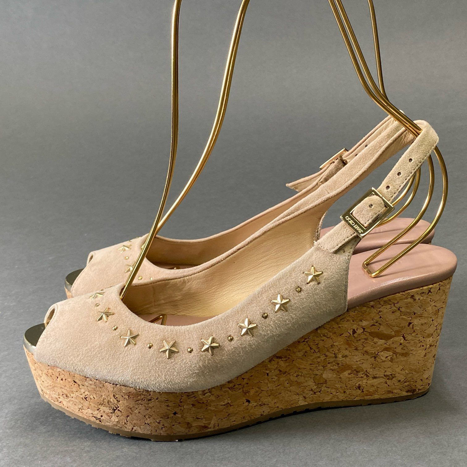 9g9 《美品》 JIMMY CHOO ジミーチュウ ウェッジソール スター