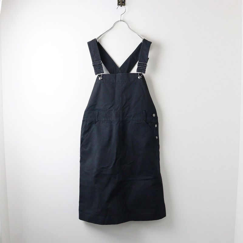 2021AW エムエイチエル MHL MARGARET HOWELL WASHED COMPACT COTTON DRESS コットン ジャンパースカート 1/ブラック【2400014174953】