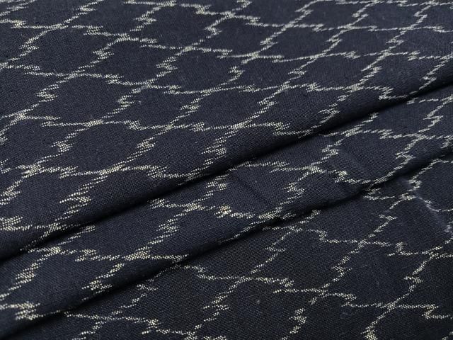 平和屋着物▽久留米絣 単衣 綿 麻の葉文様 逸品 BAAO4426me 平和屋着物