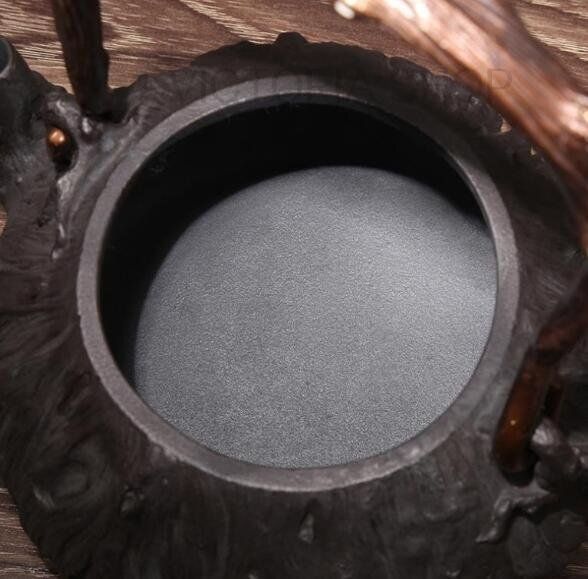 木の根達磨 鋳鉄霰文鉄瓶