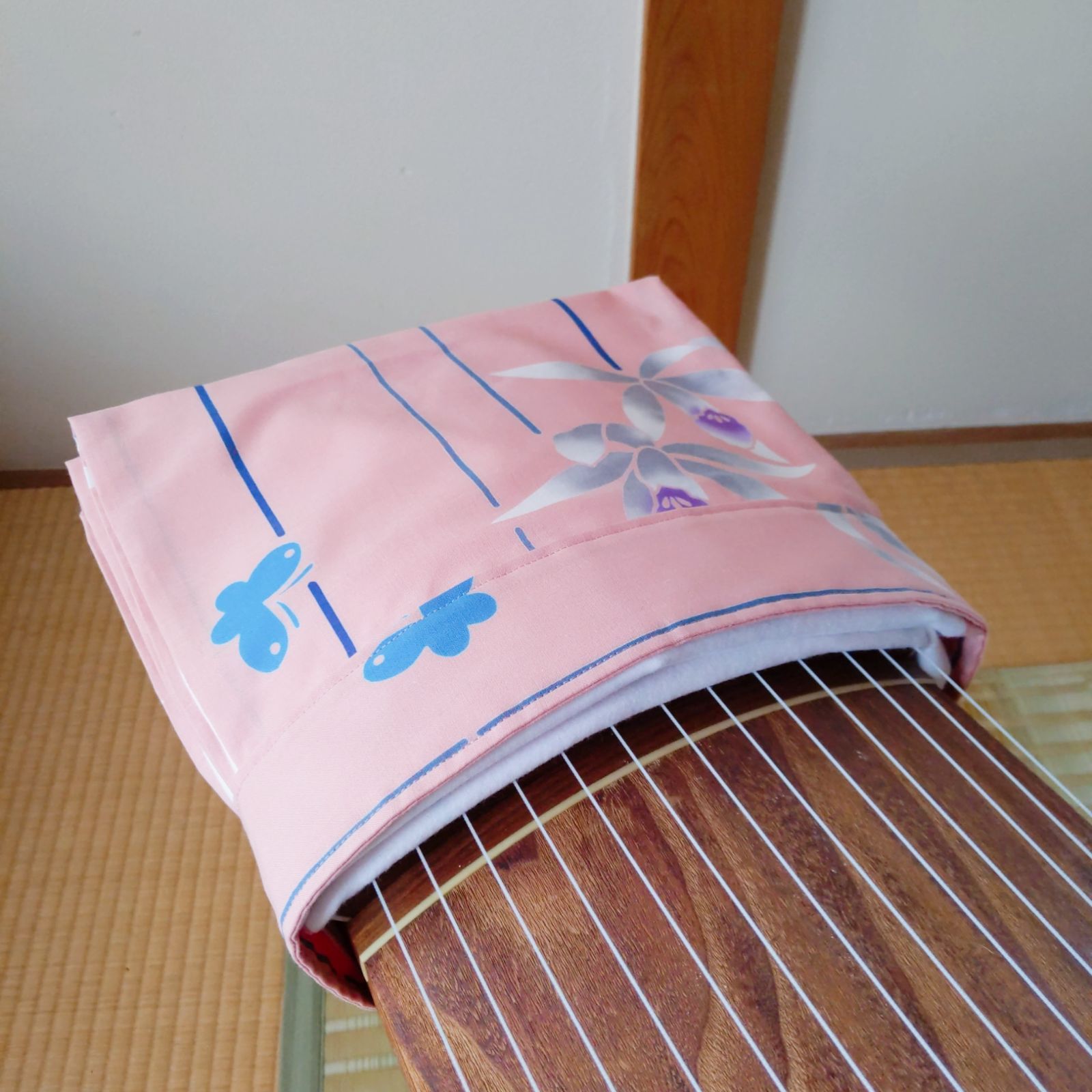新品　お箏油単　お琴カバー　箏ゆたん　箏袋 琴カバー/ケース ゆたん／油単・極上（13絃琴用）（No12） お箏