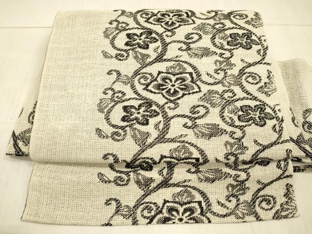 平和屋着物＊夏物 ワンタッチつけ帯 花唐草文 正絹 DAAX0003cm