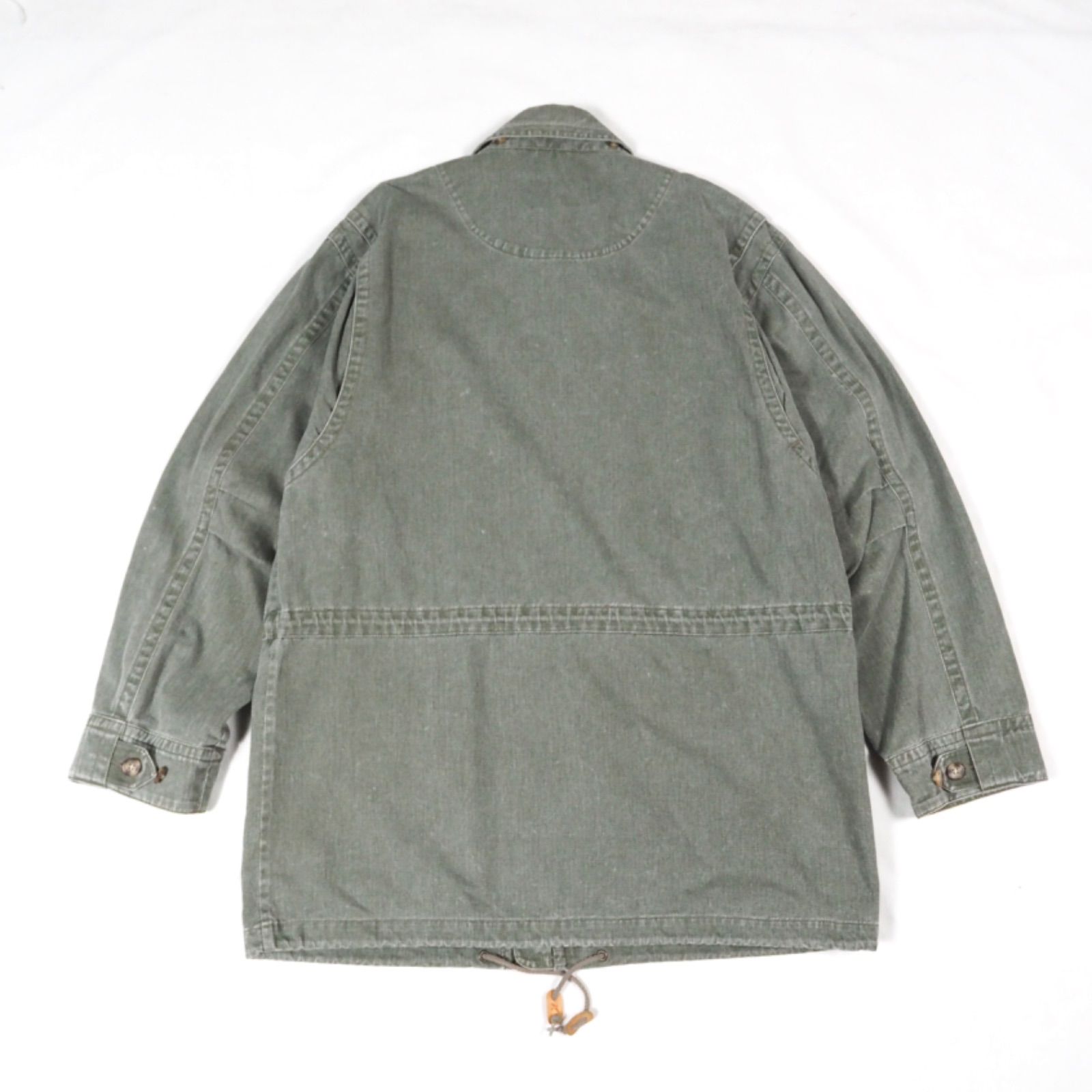 Eddie Bauer cotton twill safari jacket green L /80's エディー 