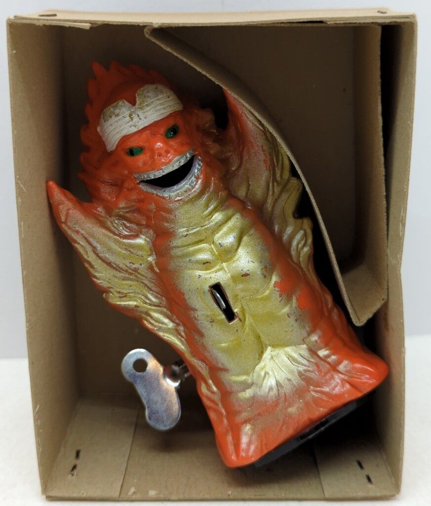 米澤玩具 発火付きゼンマイ 火炎怪獣キティーファイヤー オレンジ成型 白箱 120 mm