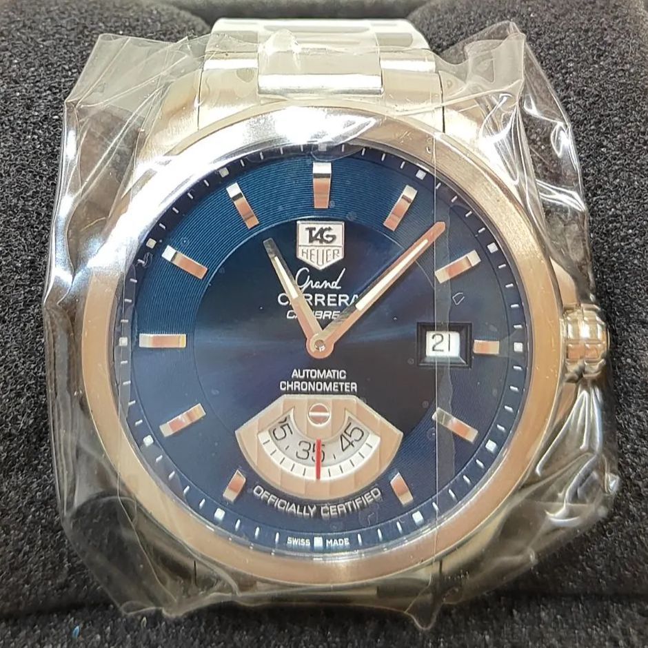 【美品 オーバーホール後未使用】限定300本 タグ ホイヤー  TAG HEUER グランドカレラ キャリバー6 WAV511J.BA0900 ブルー メンズ 腕時計 （SNA）02407020142507WZ