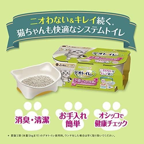  デオトイレ 猫用 トイレ 子猫 5 kgの成猫用 本体セット ツートンピンク おしっこ ペット用品 ユニチャーム ペットシーツ トイレシート トイレ用品