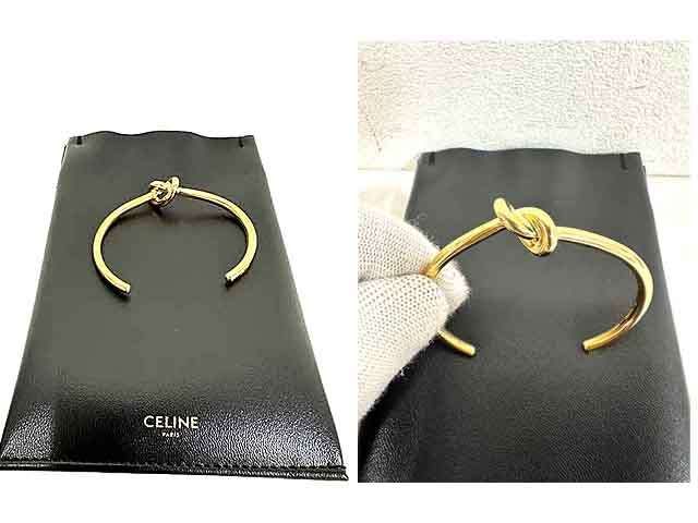 中古】CELINE セリーヌ ノット エクストラシンブレスレット オープン バングル Sサイズ＿S13＿s-0014-r13＿セルモアから出品 -  メルカリ