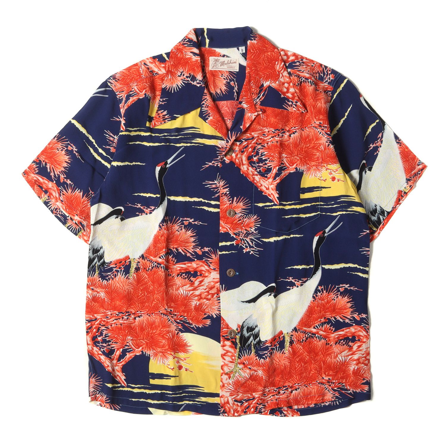 美品 SUN SURF サンサーフ シャツ サイズ:S 06SS 鶴柄 レーヨン 