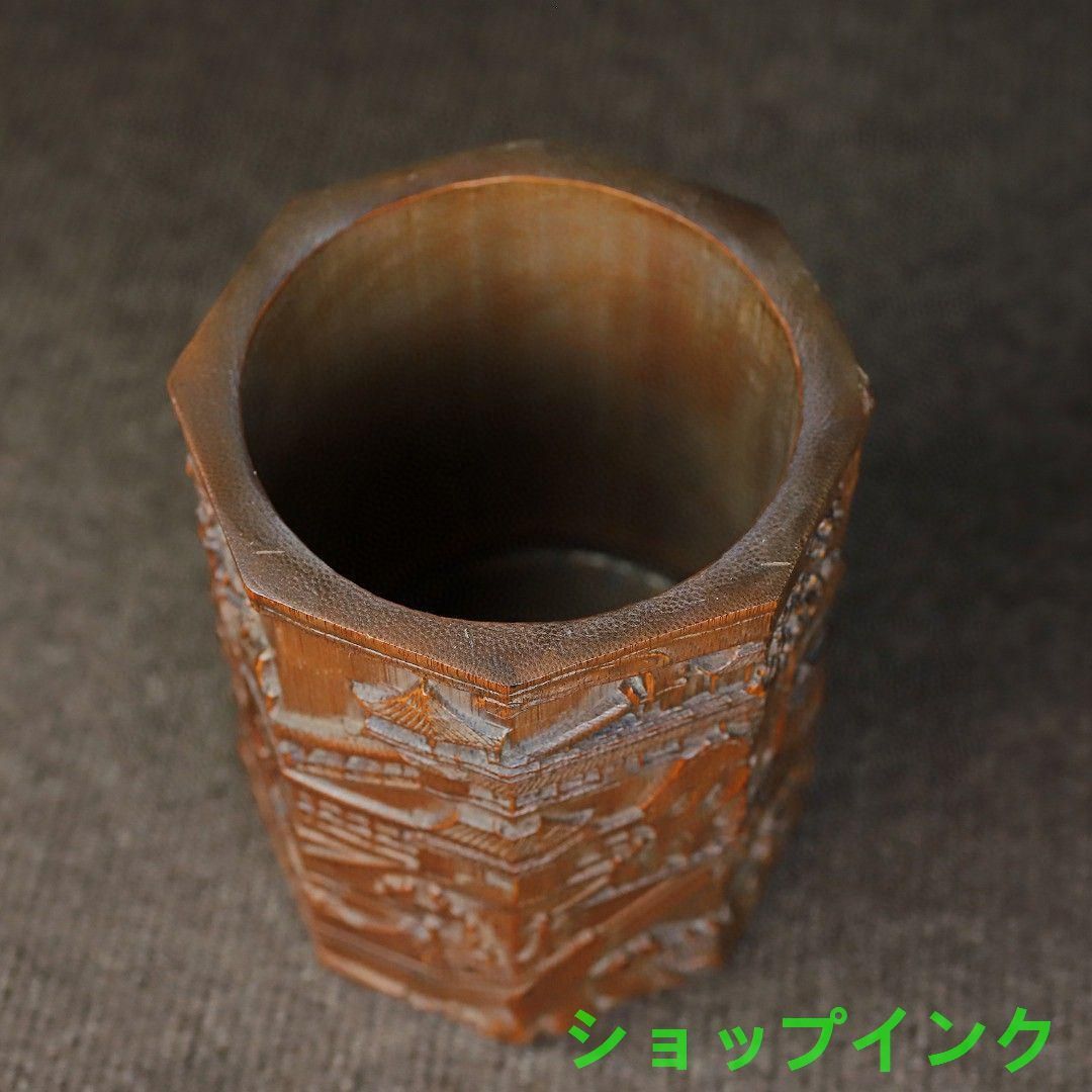 竹 彫刻 亭台楼閣筆箱 書道具 文房具 現代工芸品 美術品 置物 竹 彫刻 亭台楼閣筆箱 書道具 文房具 現代工芸品 美術品 置物